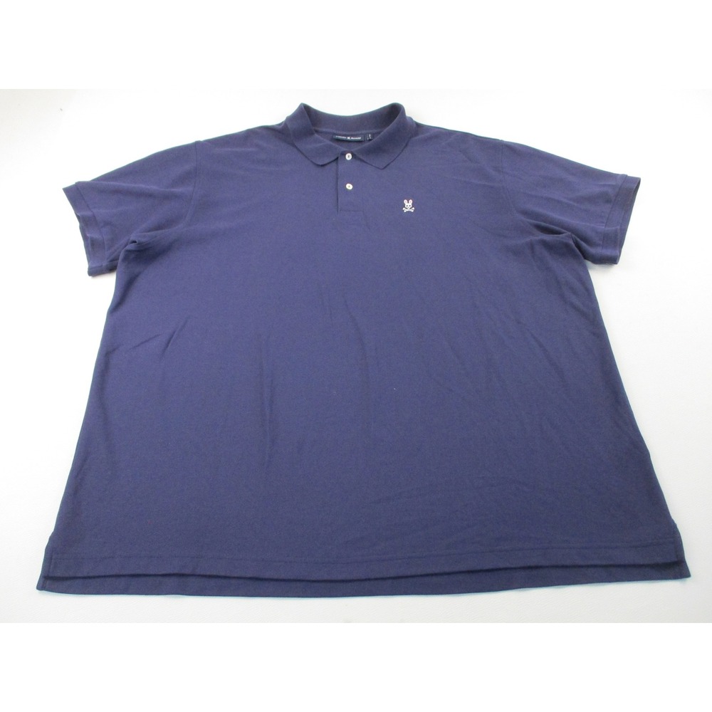 Psycho Bunny Polo Shirt Mens 4XL Navy Blue Short Sleeve Pima Cotton Logo 25385
